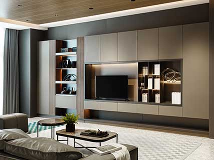 Brown Wall-Mounted TV Cabinet