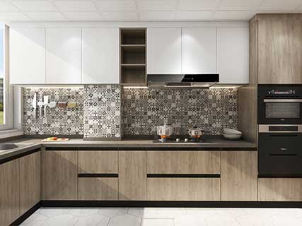 Classic Wood Grain Stainless Steel Cabinets
