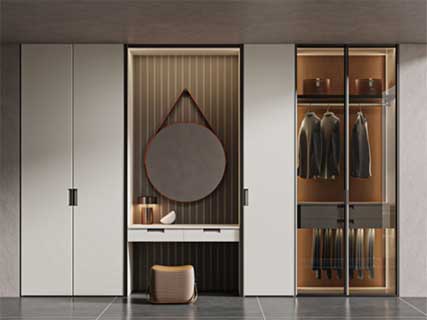 Glass Door Modular Stainless Steel Wardrobe