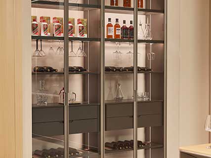 Glass Door Traditional Wine Cabinets