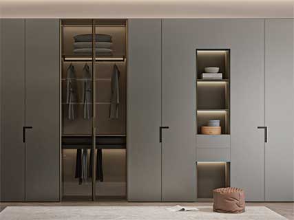 Gray Modular Stainless Steel Wardrobe