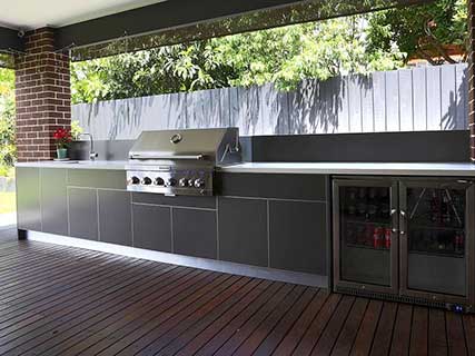 Gray Outdoor Kitchen Cabinet