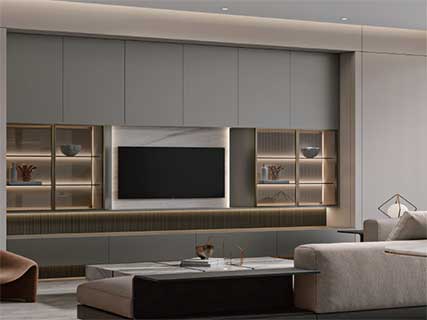 Gray Wall-Mounted TV Cabinet