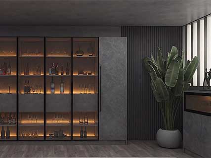 Gray Wine Cabinet