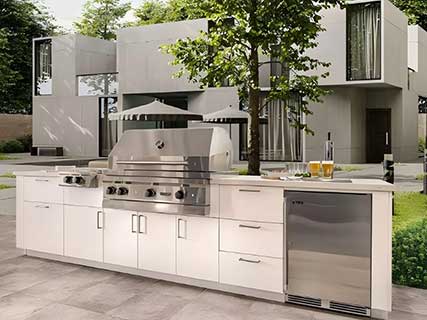 White Stainless Steel Outdoor Cabinet