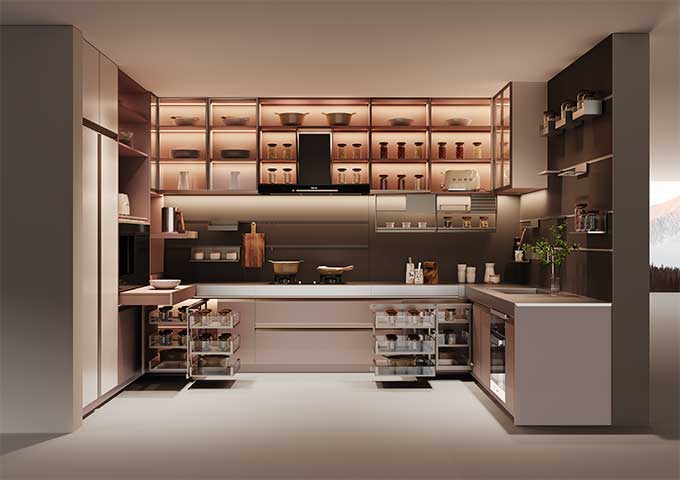 European Style Stainless Steel Kitchen Cabinets