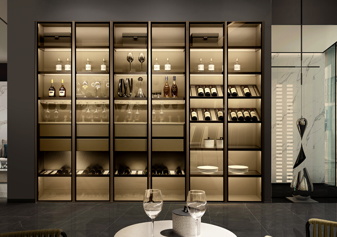 Luxury Modern Stainless Steel Wine Cabinets