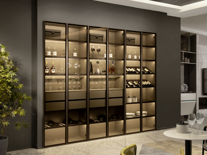 Luxury Modern Stainless Steel Wine Cabinets