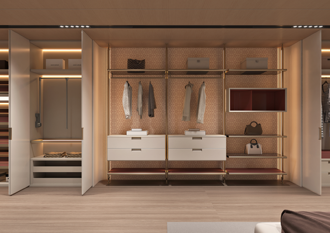 Modern Built-In Stainless Steel Wardrobes
