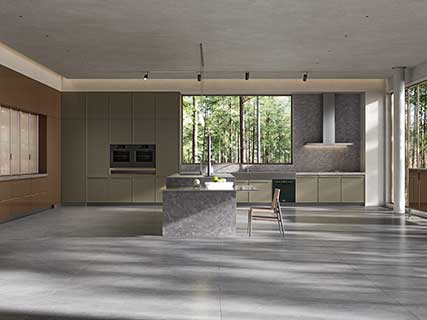 Modern High Gloss Island Kitchen Cabinets