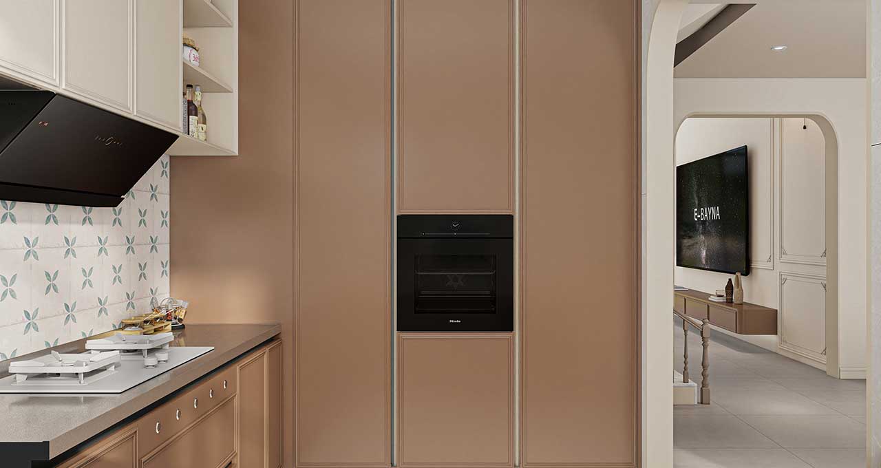 Shaker Style U-Shaped Stainless Steel Kitchen Cabinets Gallery