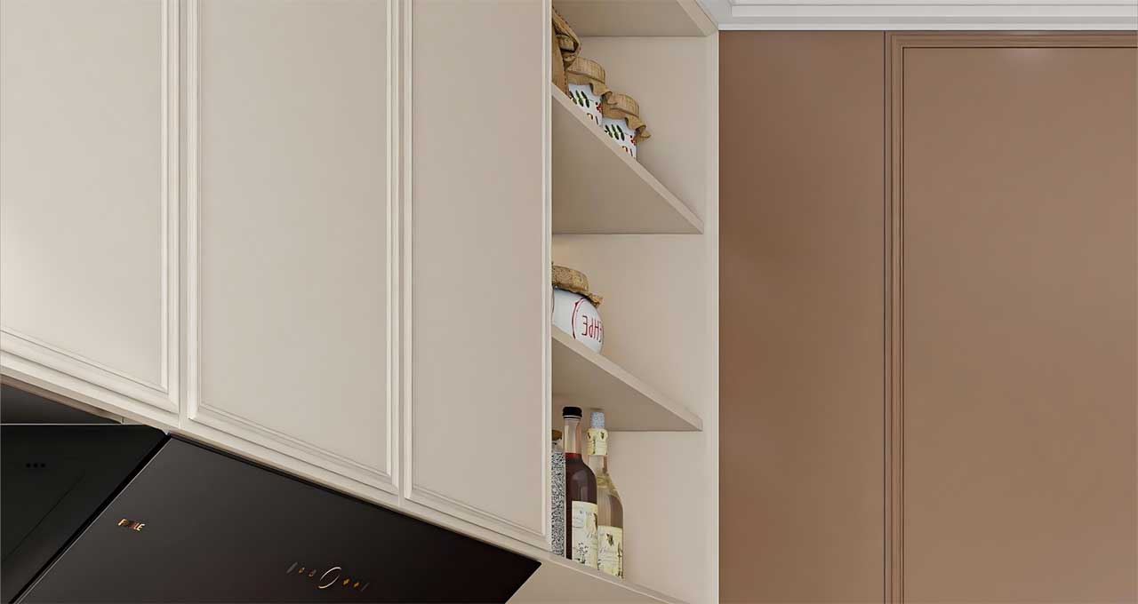 Shaker Style U-Shaped Stainless Steel Kitchen Cabinets Gallery