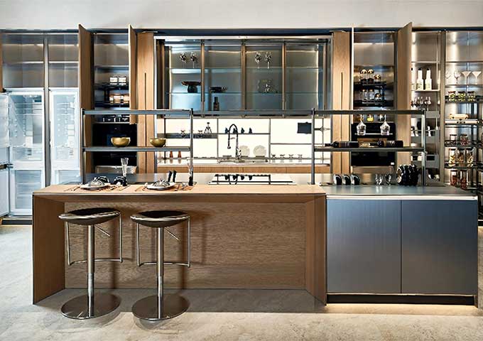 Traditional Stainless Steel Kitchen Cabinets