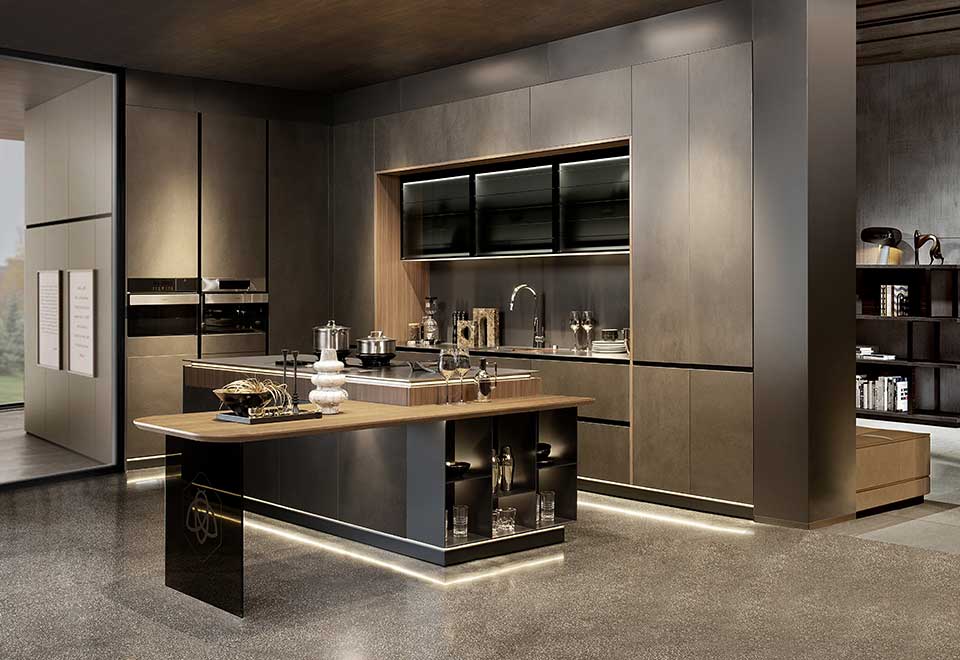 Traditional Wood Grain Stainless Steel Cabinets