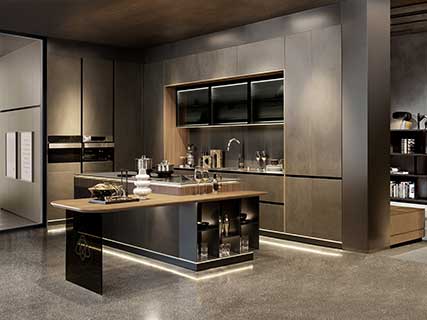 Traditional Wood Grain Stainless Steel Cabinets