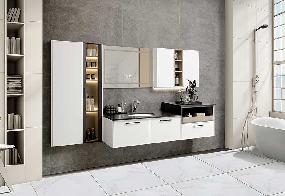 White Stainless Steel Bathroom Wall Cabinets