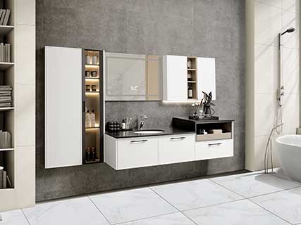 White Stainless Steel Bathroom Wall Cabinets