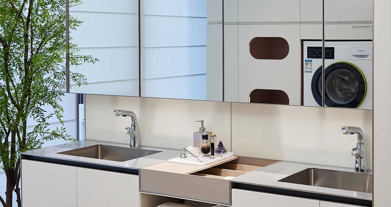White Stainless Steel Modern Bathroom Cabinets Gallery