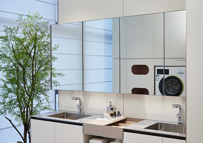 White Stainless Steel Modern Bathroom Cabinets