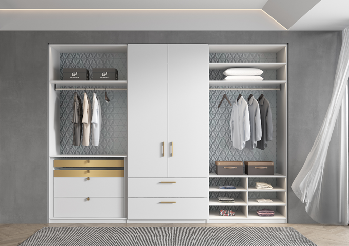 White Stainless Steel Modular Wardrobes Gallery