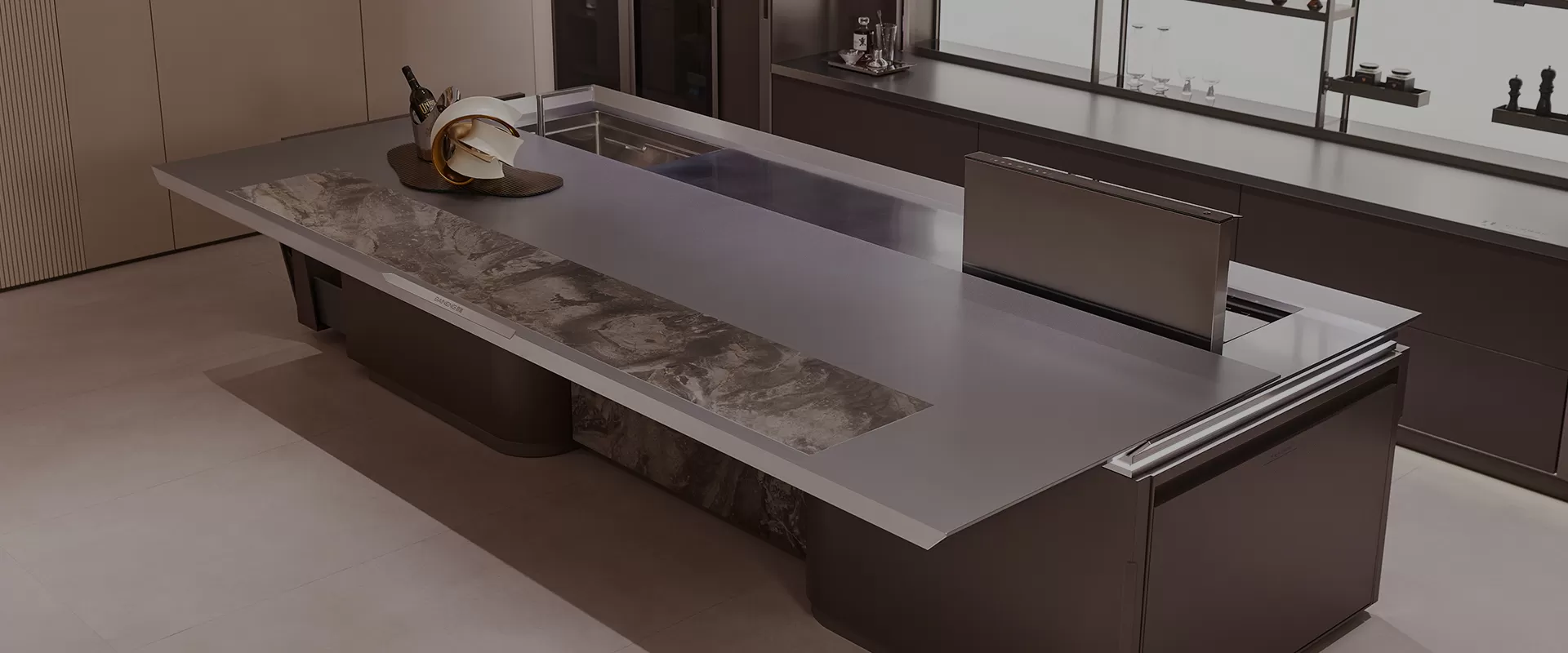 Modern Stainless Steel Kitchen Cabinets
